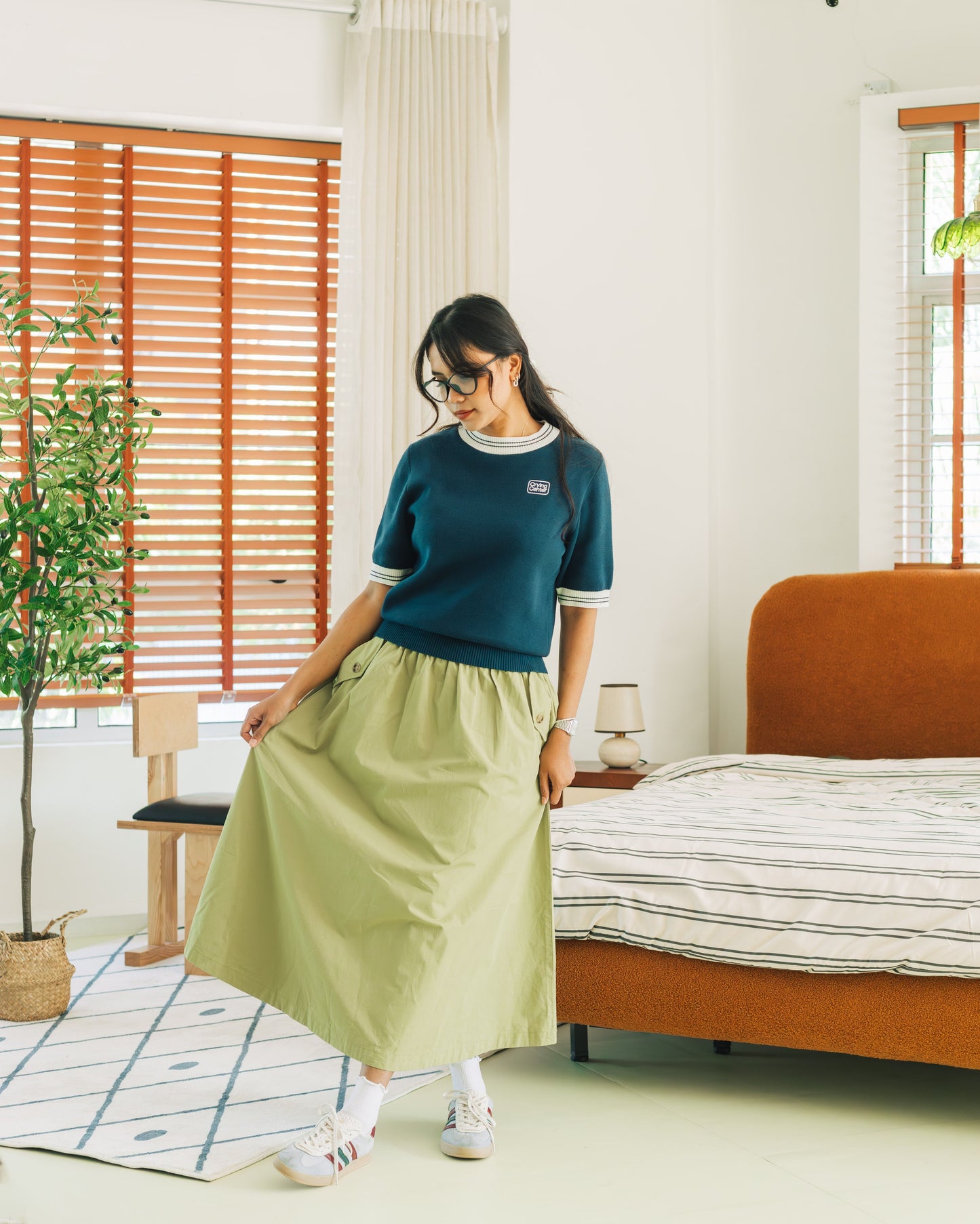 SUL SUL ELEGANT ELASTIC WAIST SKIRT