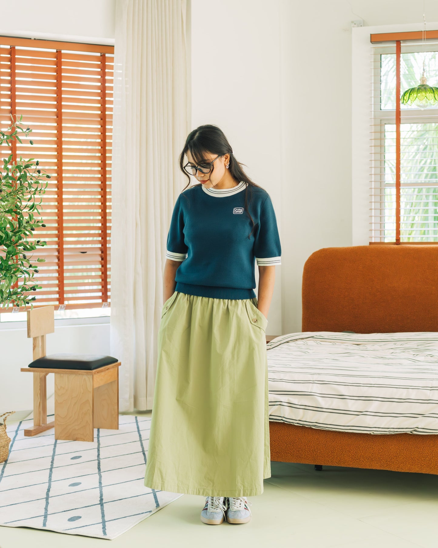 SUL SUL ELEGANT ELASTIC WAIST SKIRT