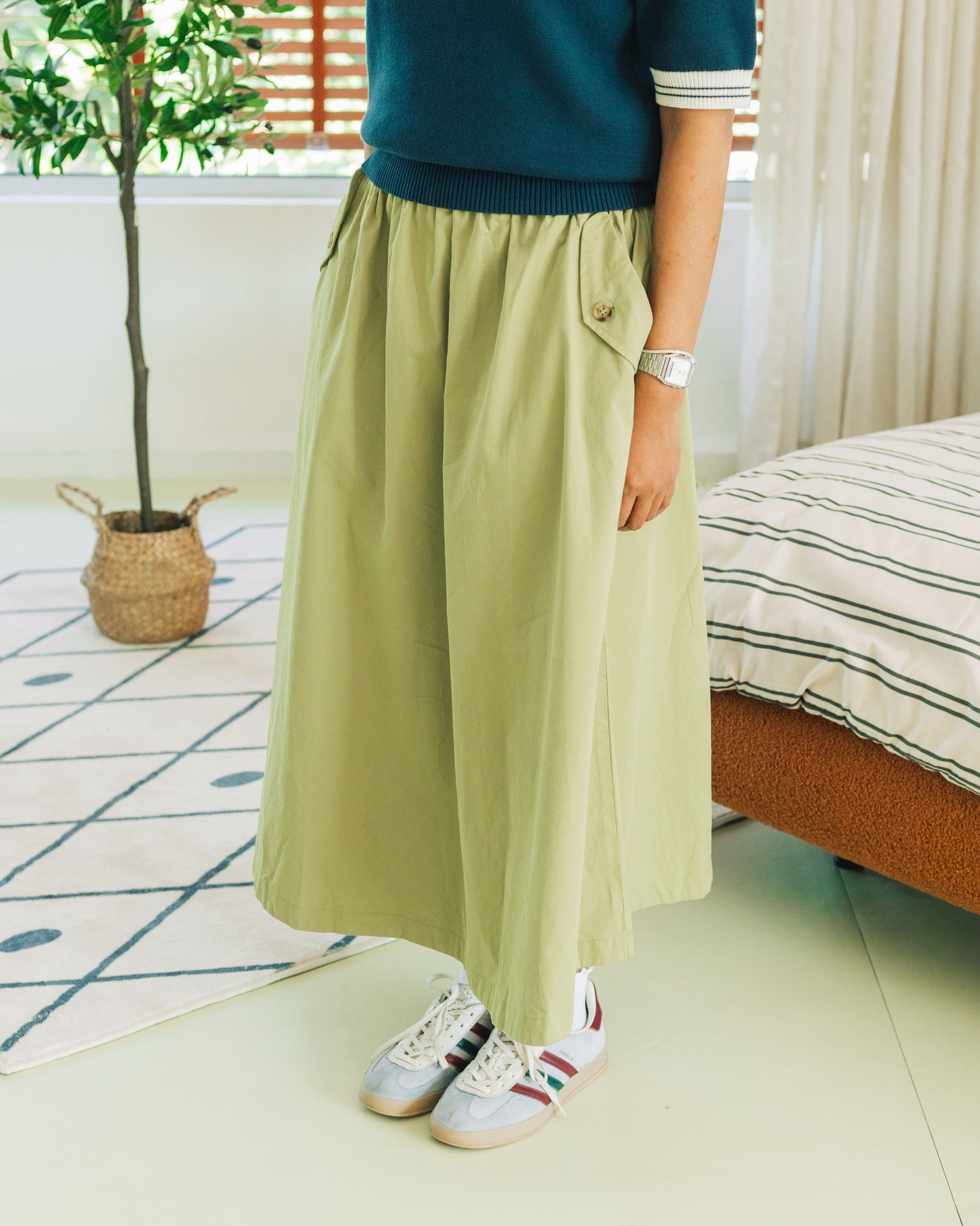 SUL SUL ELEGANT ELASTIC WAIST SKIRT