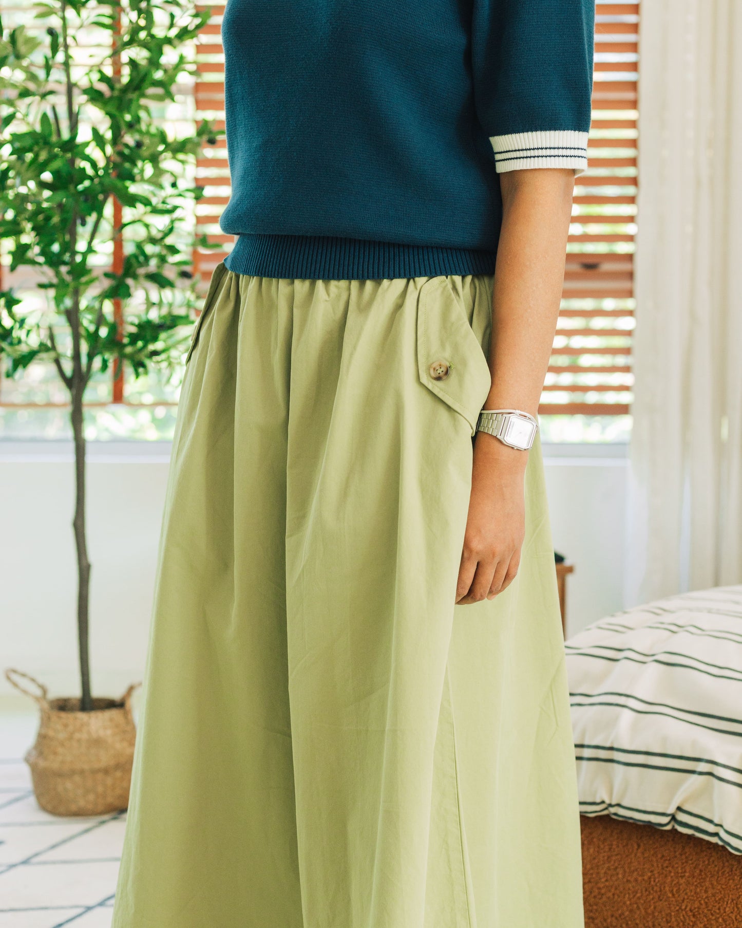 SUL SUL ELEGANT ELASTIC WAIST SKIRT