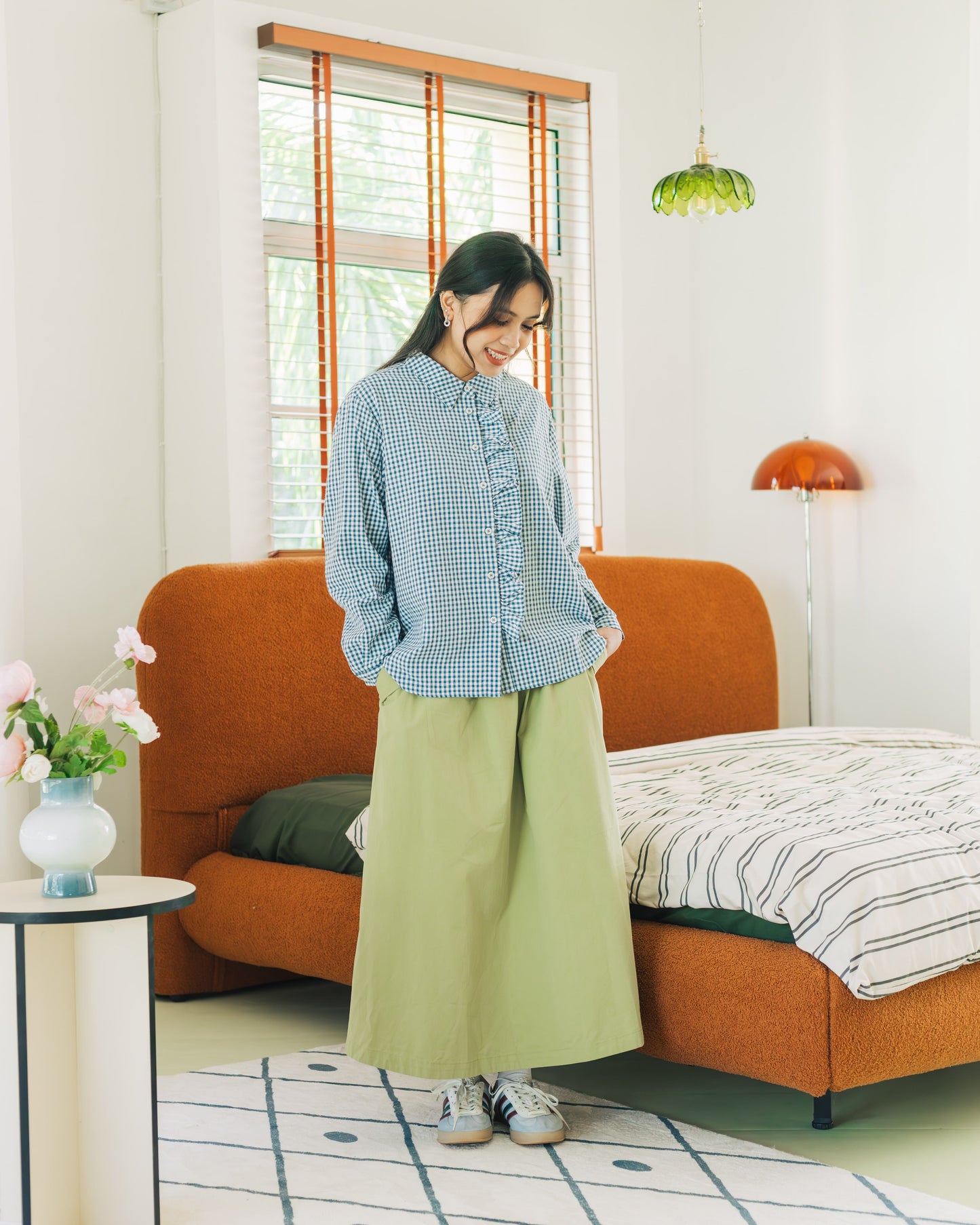 SUL SUL FRENCH PLAID BLOUSE