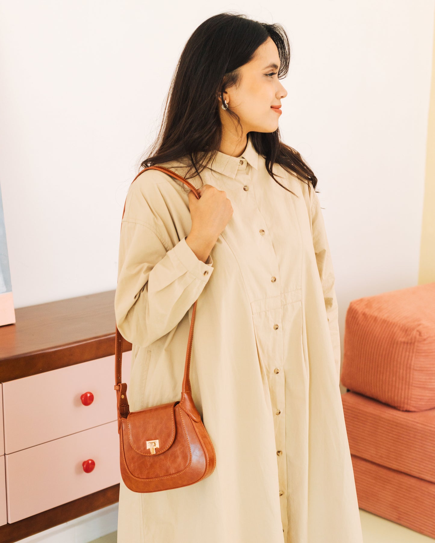 SUL SUL VINTAGE SADDLE BAG BROWN