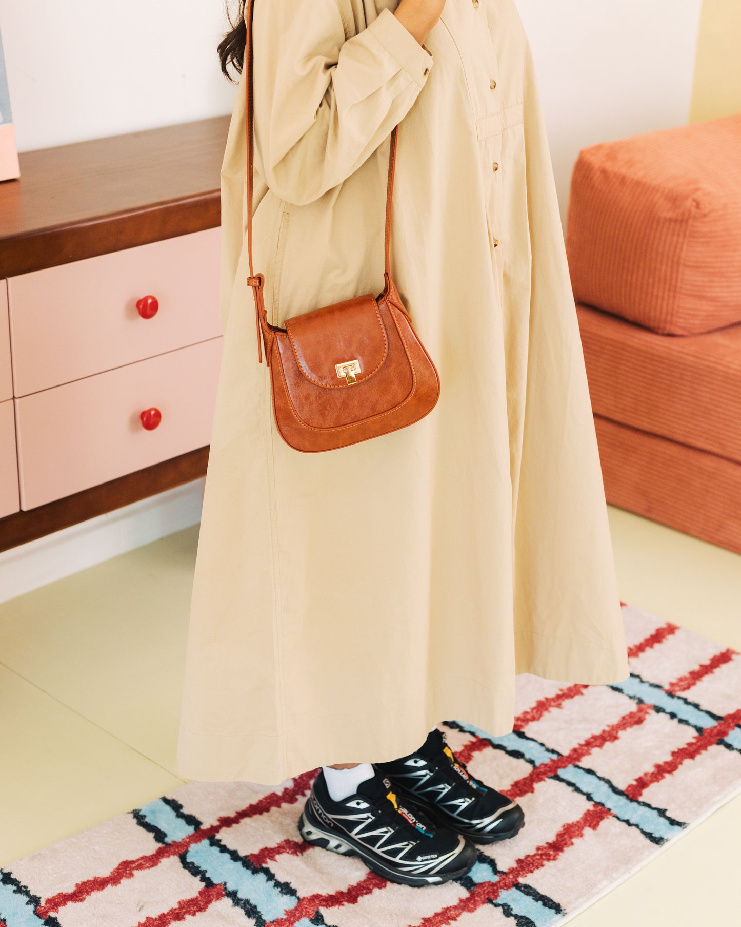 SUL SUL VINTAGE SADDLE BAG BROWN