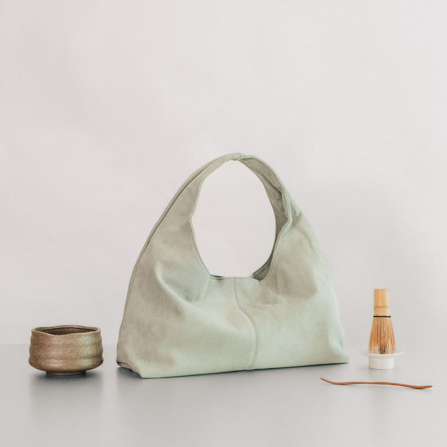 VINTAGE SUEDE TOTE BAG MATCHA MIST