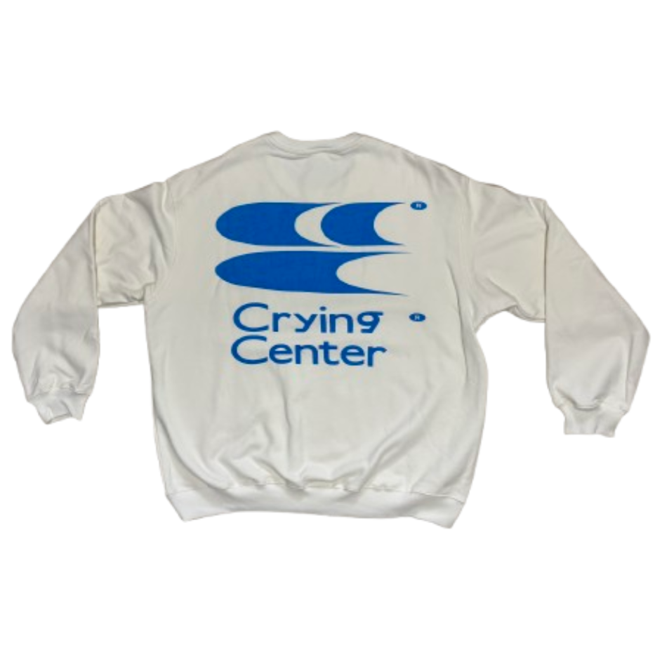 BACK PRINTED 3C LOGO HEAVYWEIGHT PURE COTTON SWEATER BLUE LOGO