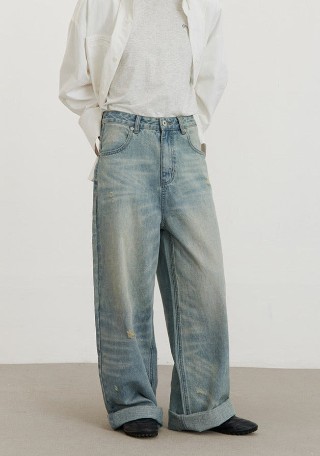 CLASSIC BAGGY WASHED JEANS