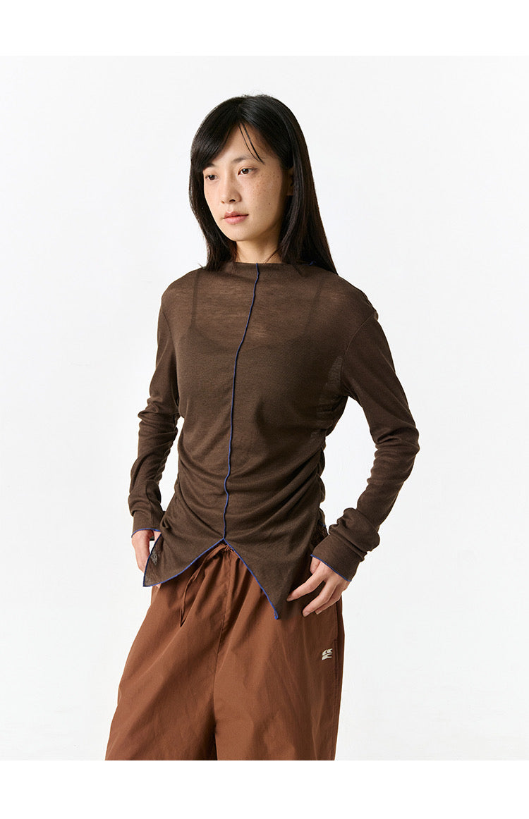 CONTRAST LINING LONG SLEEVE TEE