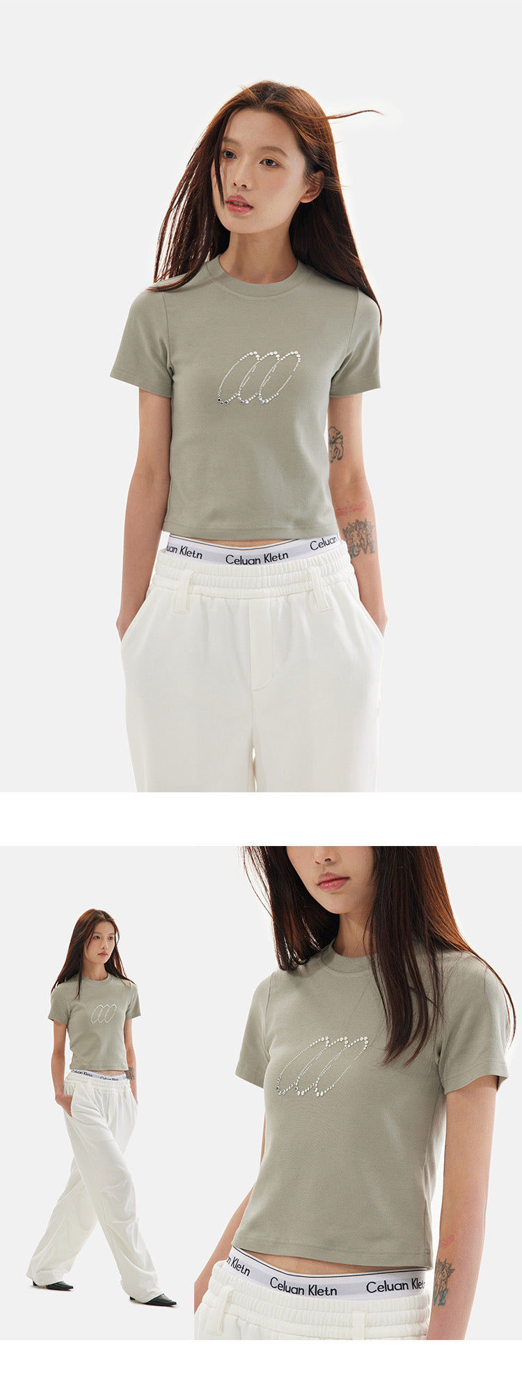 3C DIAMOND LOGO CROPPED TEE