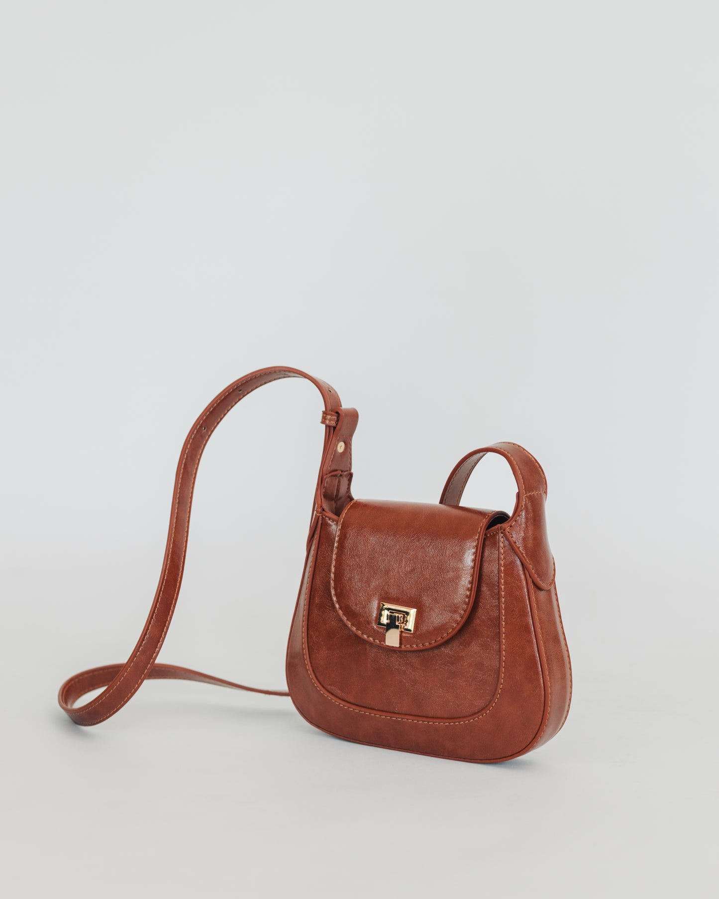 SUL SUL VINTAGE SADDLE BAG BROWN