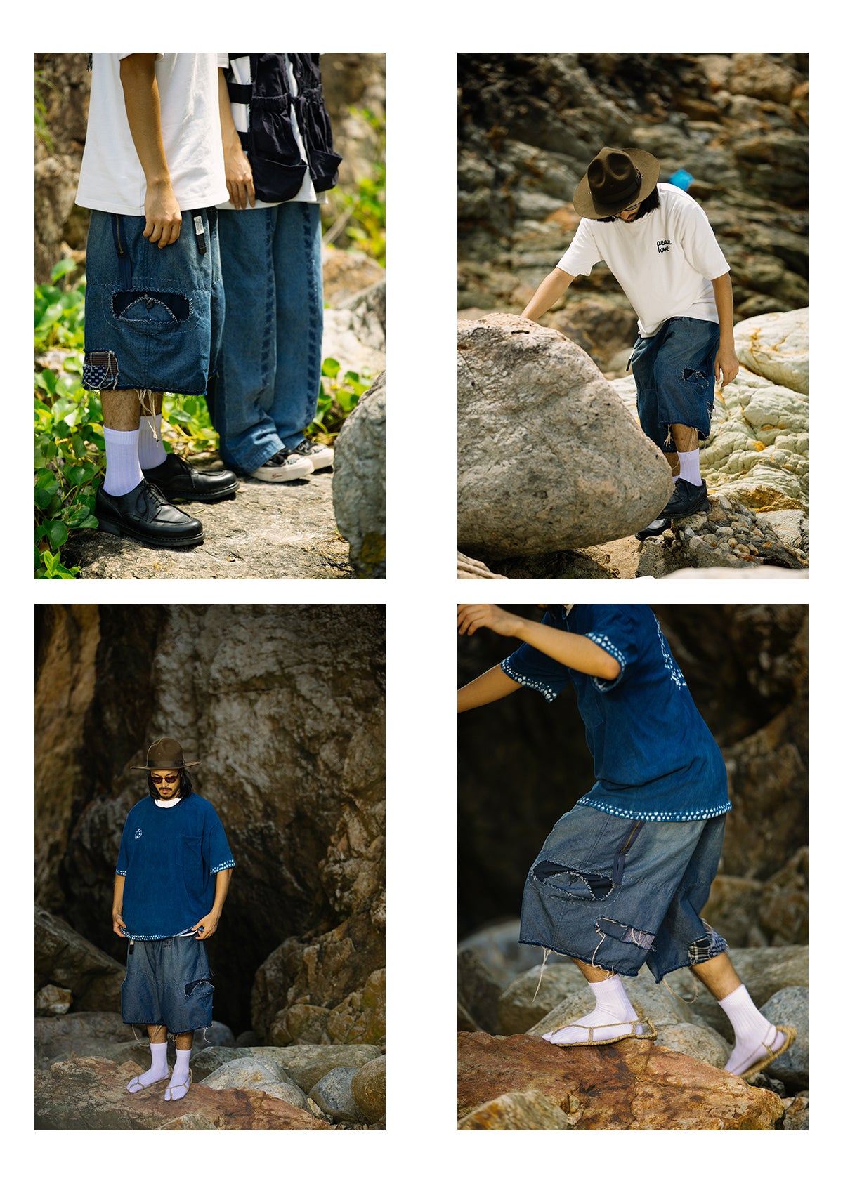 GROWING IN GRAVEL RAGGED DENIM SHORTS