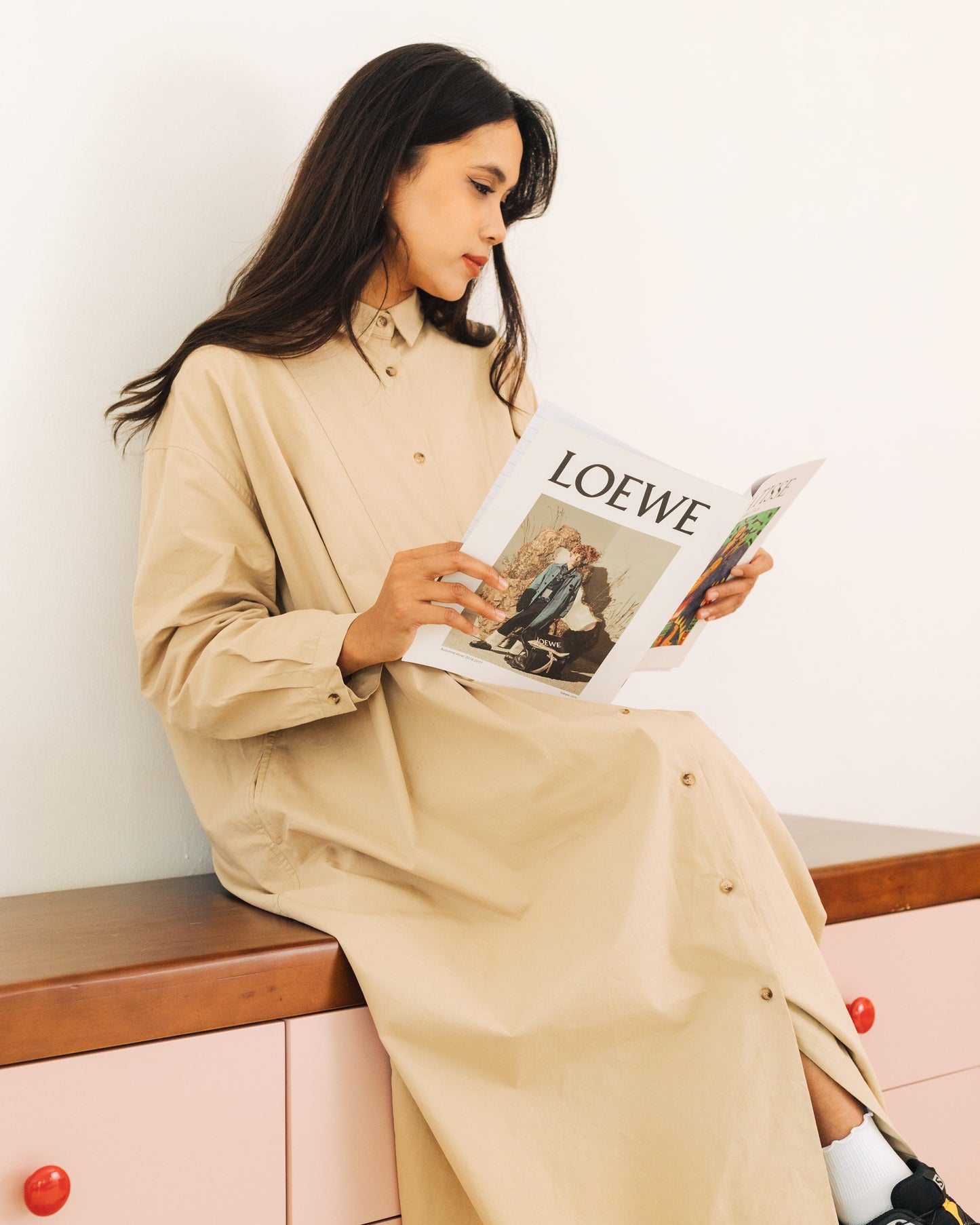 SUL SUL SOLID CASUAL LONG SLEEVE DRESS