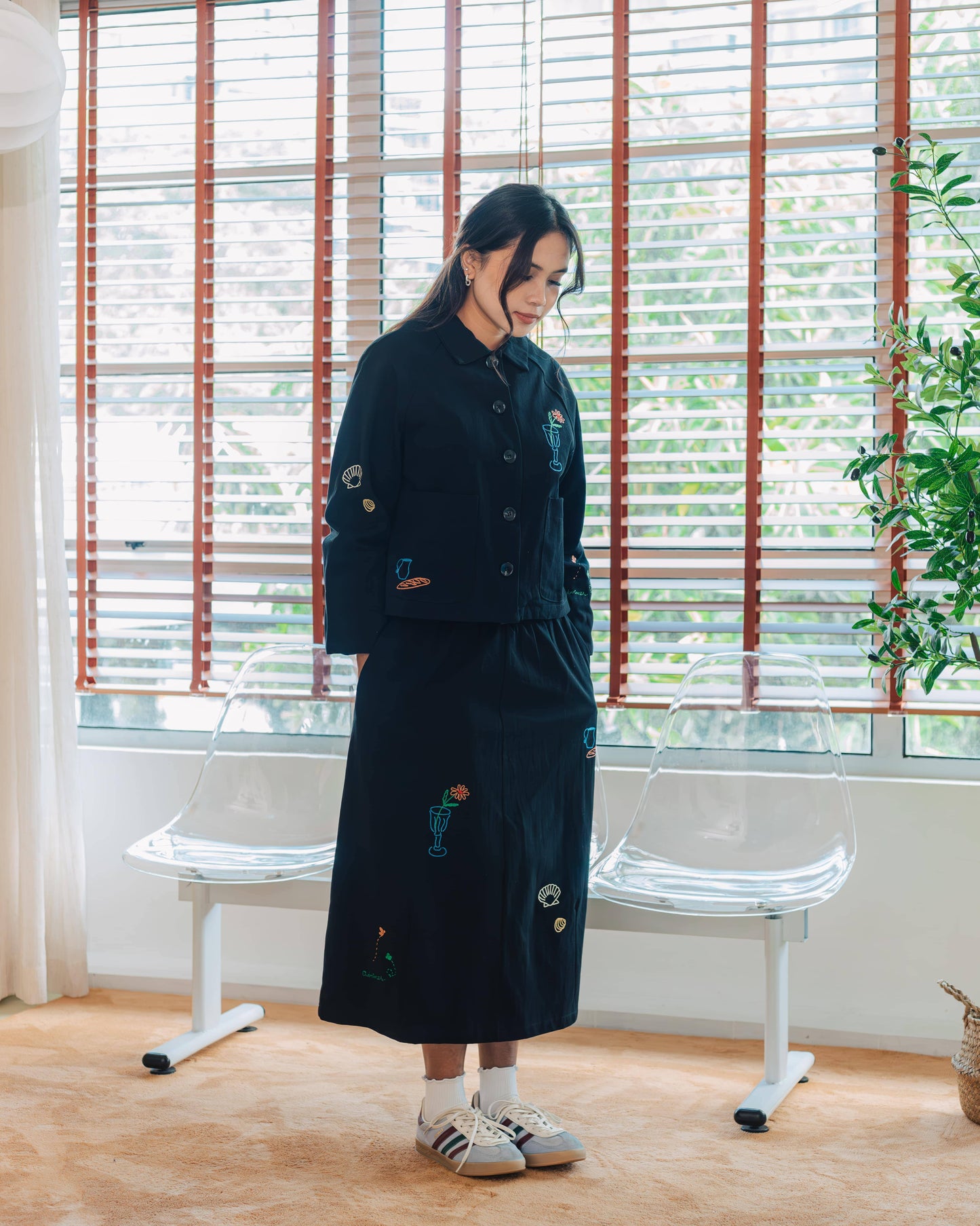 SUL SUL COLORFUL EMBROIDERY BLOUSE + SKIRT