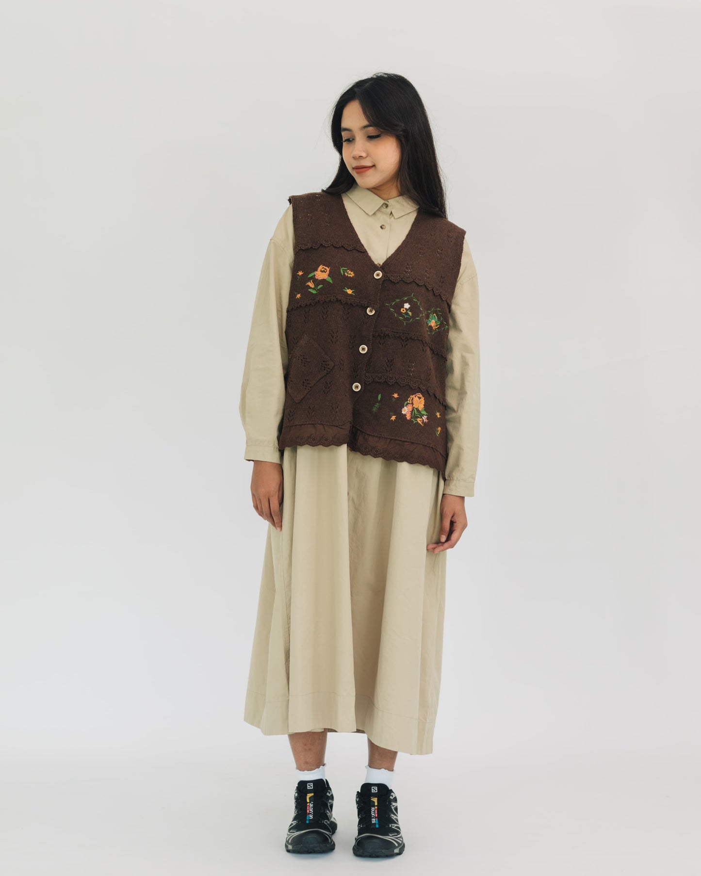 SUL SUL FOREST KNIT LACE VEST