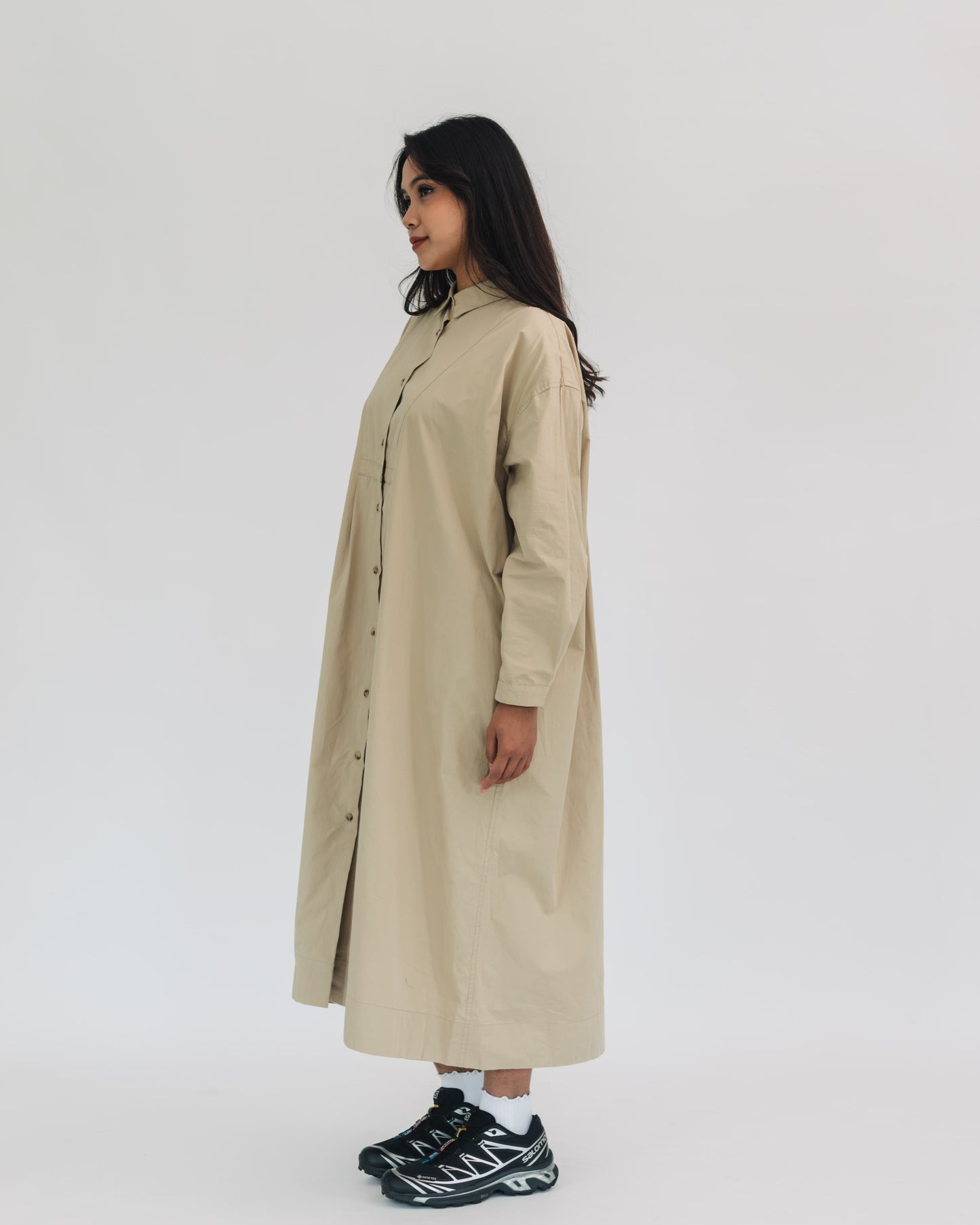 SUL SUL SOLID CASUAL LONG SLEEVE DRESS