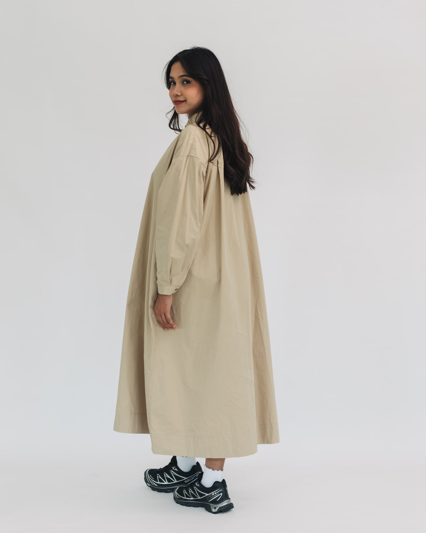 SUL SUL SOLID CASUAL LONG SLEEVE DRESS