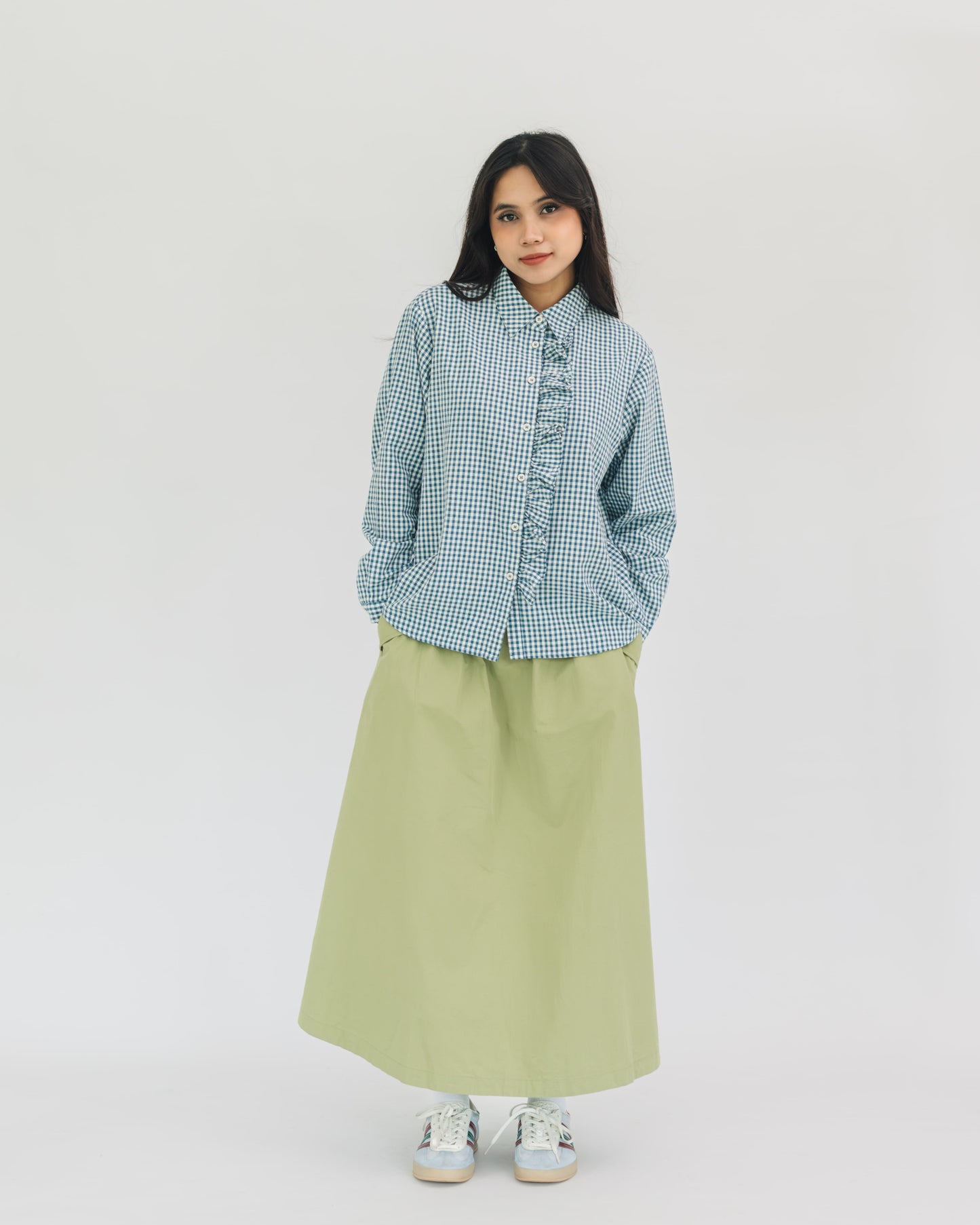 SUL SUL FRENCH PLAID BLOUSE