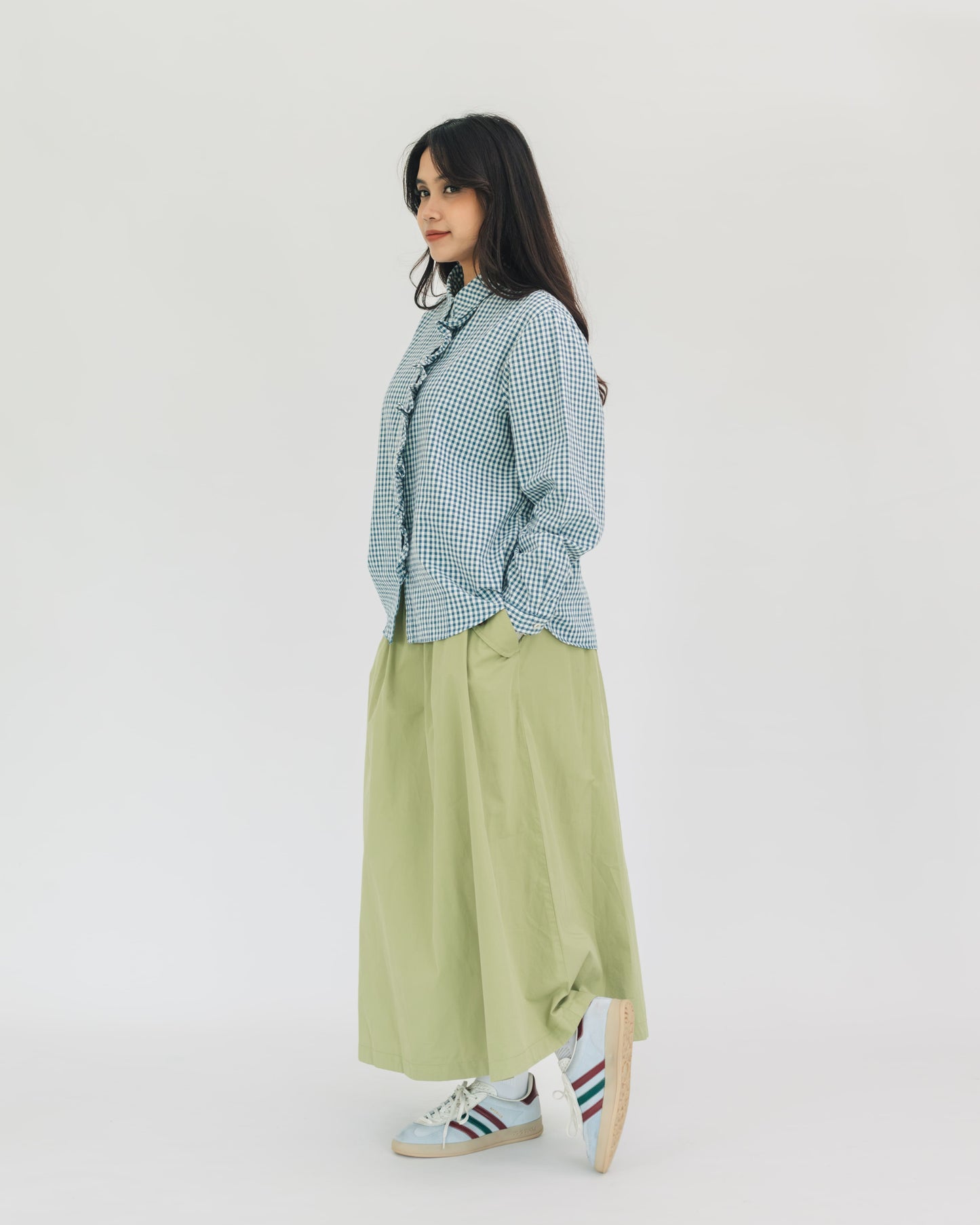 SUL SUL FRENCH PLAID BLOUSE
