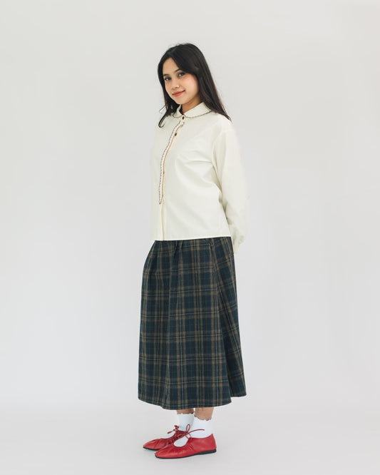 SUL SUL CONTRAST LINING BLOUSE BEIGE