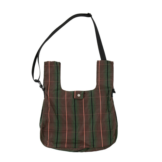 TROPICAL BROWN TARTAN DETACHABLE MESSENGER BAG