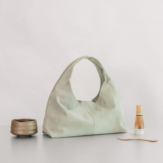 VINTAGE SUEDE TOTE BAG MATCHA MIST