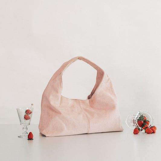 VINTAGE SUEDE TOTE BAG STRAWBERRY FIST
