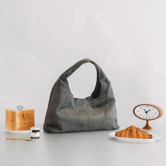 VINTAGE SUEDE TOTE BAG MORNING BREW