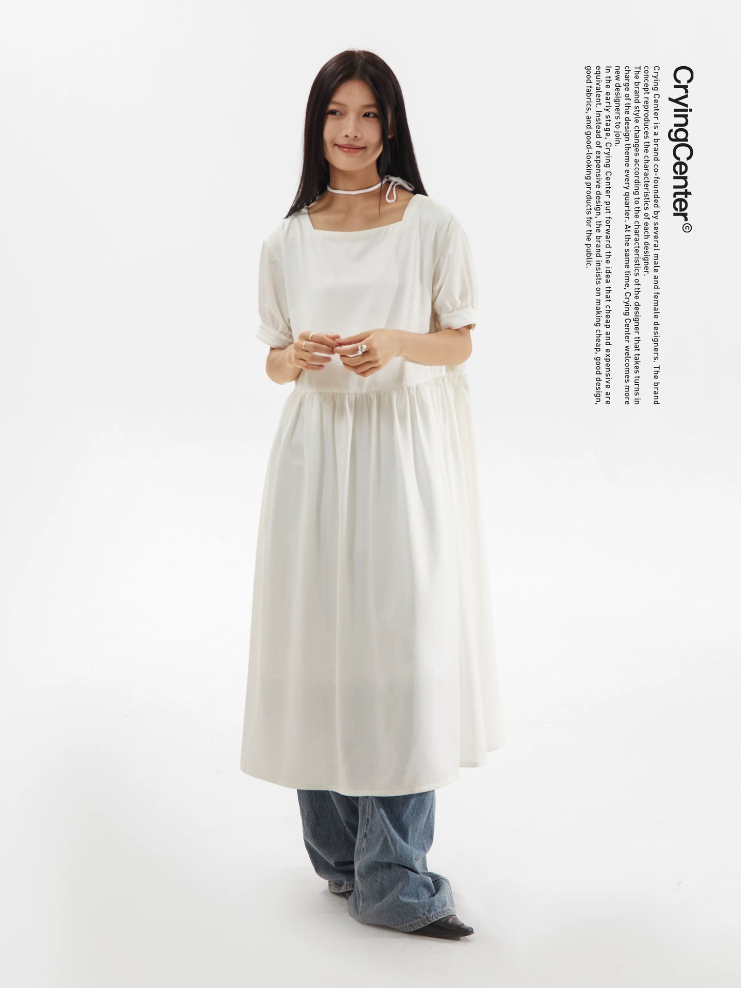 SQUARE NECK CASUAL DRESS