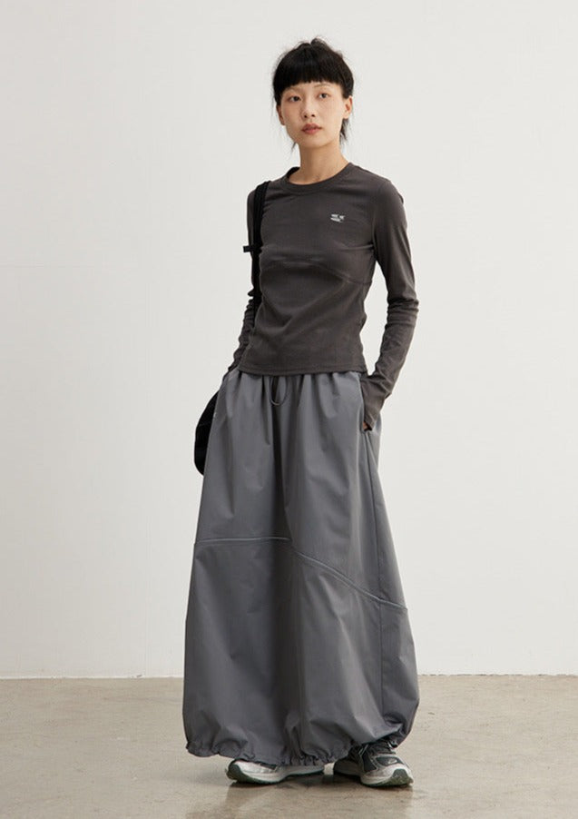 REFLECTIVE STRIPS DRAWSTRING SKIRT