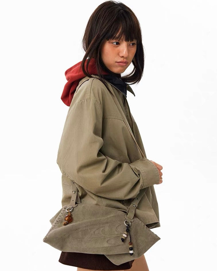 Suede Dumpling Bag