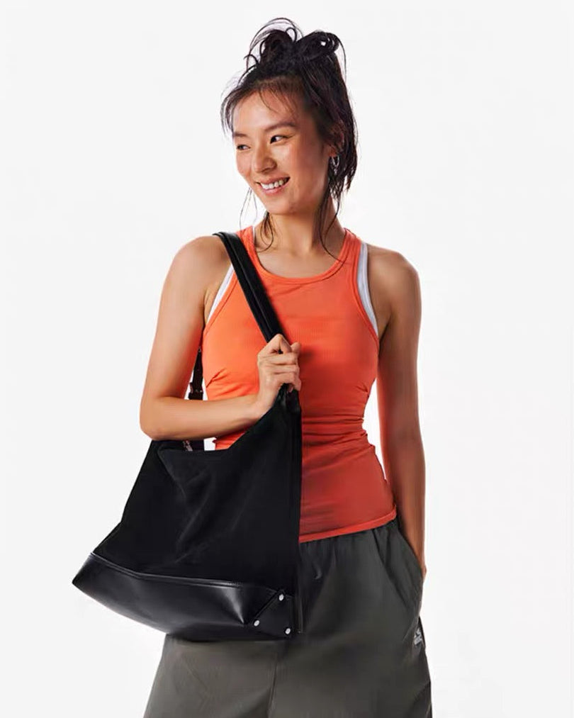 Patchwork Oversized Dual-Strap Bag