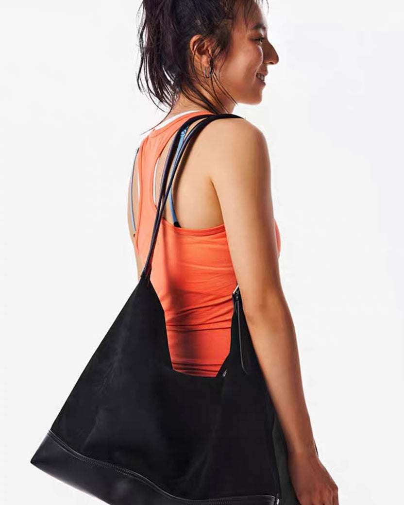 Patchwork Oversized Dual-Strap Bag