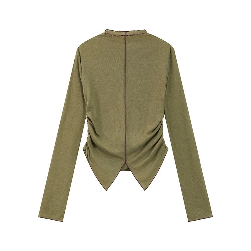 CONTRAST LINING LONG SLEEVE TEE