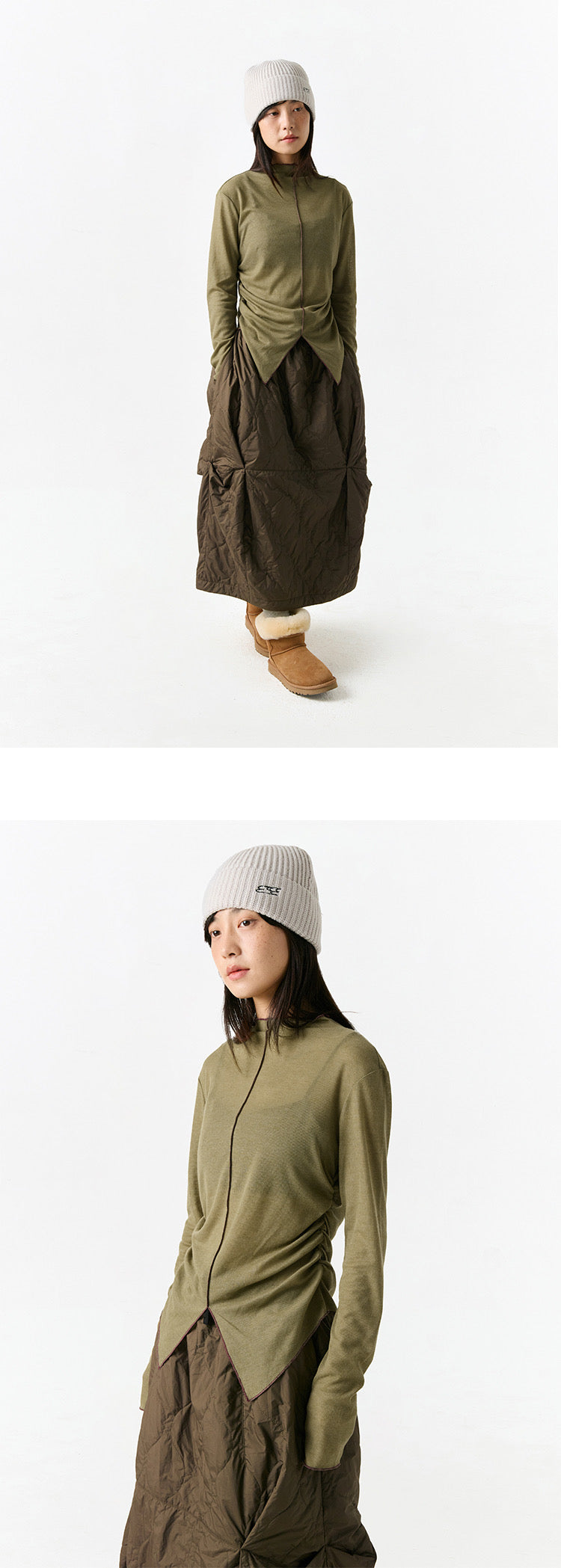 CONTRAST LINING LONG SLEEVE TEE