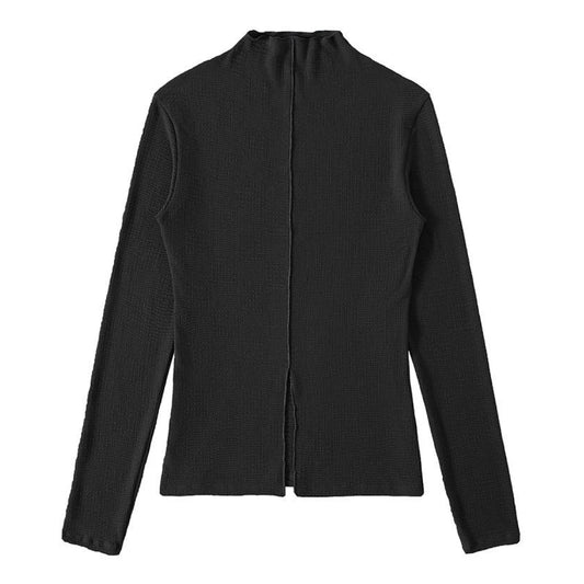 SOFT TOUCH MOCK NECK LONG SLEEVE BLOUSE