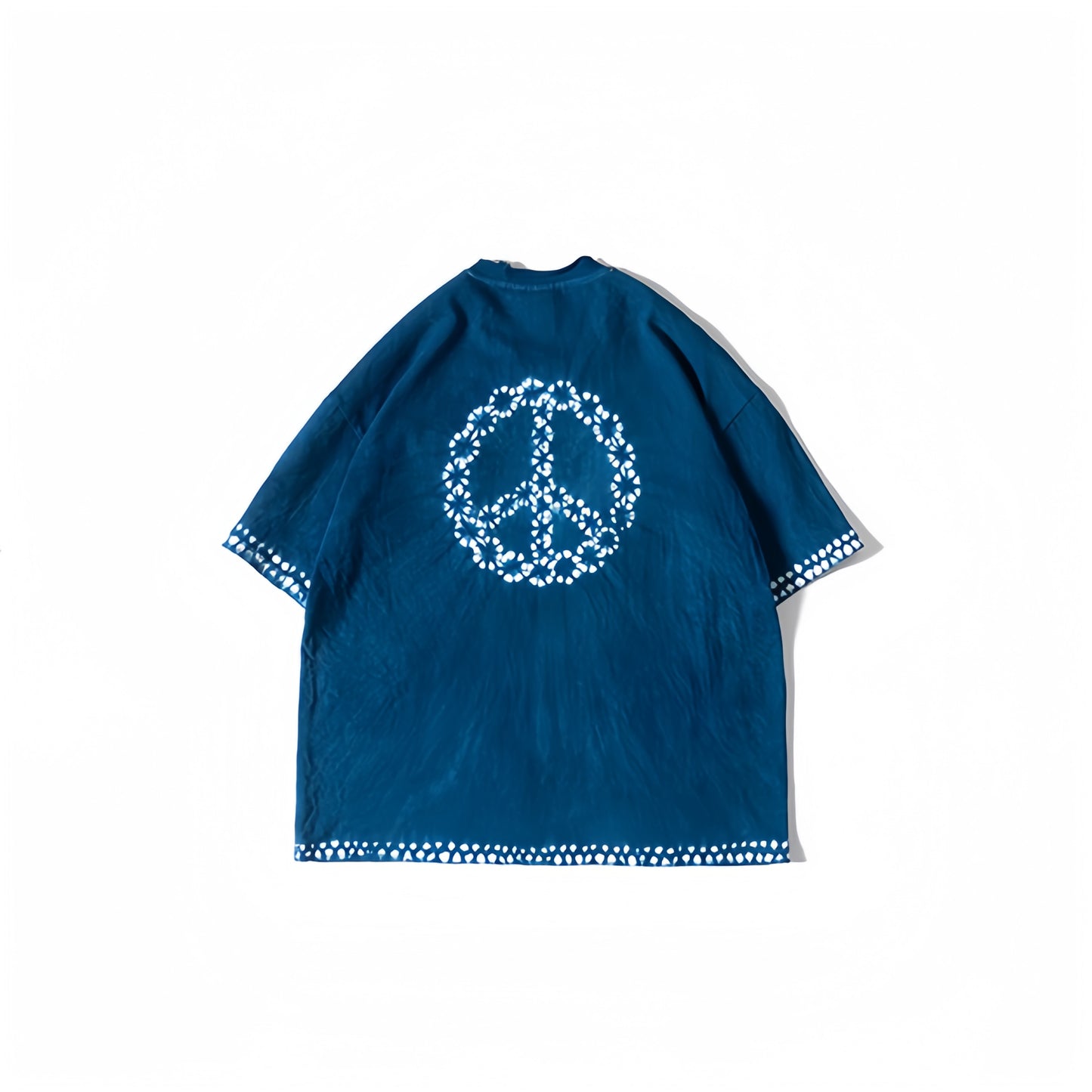 INDIGO TIE-DYED PEACEFUL TEE